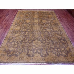 7'10"x10' Brown Peshawar Ziegler Mahal All Over Design Hand Knotted All Wool Rug