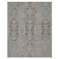 7
10 "x10
 Grauer Schmuck Design Wolle mit strukturierter Seide Handgeknüpfter Orientteppich