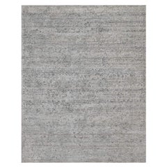 7'10 "x10' Avorio Design Moderno Annodato a mano in lana naturale non colorata Tappeto Orientale