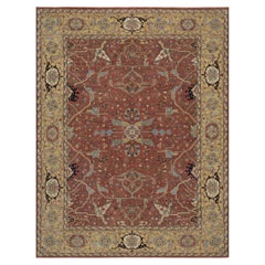 7'10"x10'1" Red Antiqued Heriz All Over Design Hand Knotted New Zealand Wool Rug