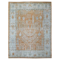 7'10"X10'2" Burnt Orange, Natural Wool, Afghan Angora Oushak Hand Knotted Rug
