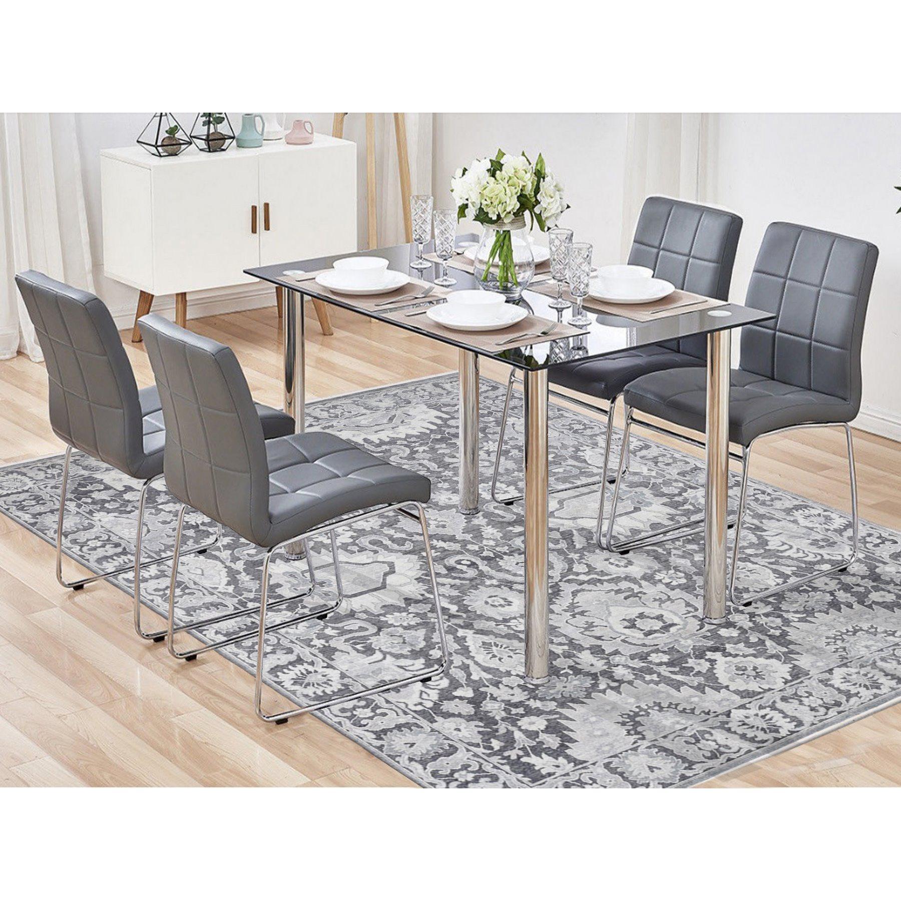 Gray, Silk with Textured Wool, Hand Knotted, Oushak Influence, Oriental Rug
Primary materials: Wool & Silk
Latex: No Pile 
height: 0.25 Inches
Style: Transitional
Primary color: Grey
Secondary colors: Silver, Ivory
Pattern: Oriental