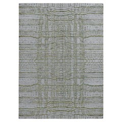 7'10"x9'9" Goose Gray Fine Jacquard Hand Loomed Modern Wool and Silk Rug