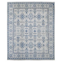 7'10 "x9'9" Ivory Vintage Look Kazak with All Over Design/One Hand Knots Rugs