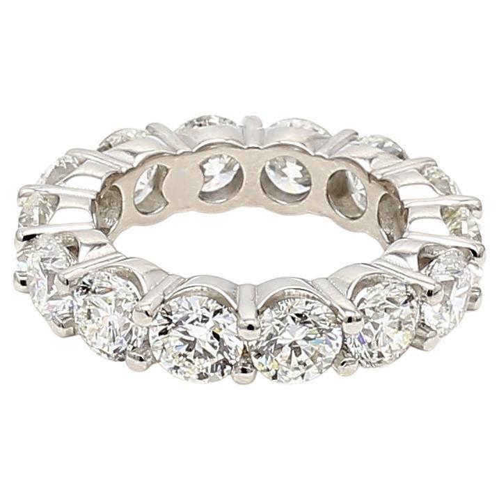 7,11 carati di diamante rotondo Brilliante F VS1 in platino Anello a fascia a eternità completa