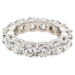 7,11 carati di diamante rotondo Brilliante F VS1 in platino Anello a fascia a eternità completa