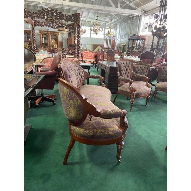 #7115 7-Piece Walnut Renaissance Revival Parlor Set by John Jelliff C.1875 For Sale 6