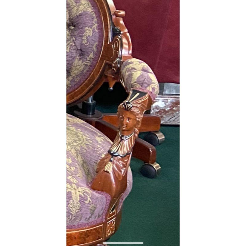 #7115 7-Piece Walnut Renaissance Revival Parlor Set by John Jelliff C.1875 For Sale 9