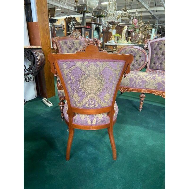 19th Century #7115 7-Piece Walnut Renaissance Revival Parlor Set by John Jelliff C.1875 For Sale