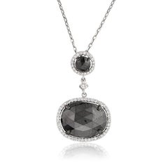 7.11ct Fancy Black Oval Rose Cut Diamond Pendant