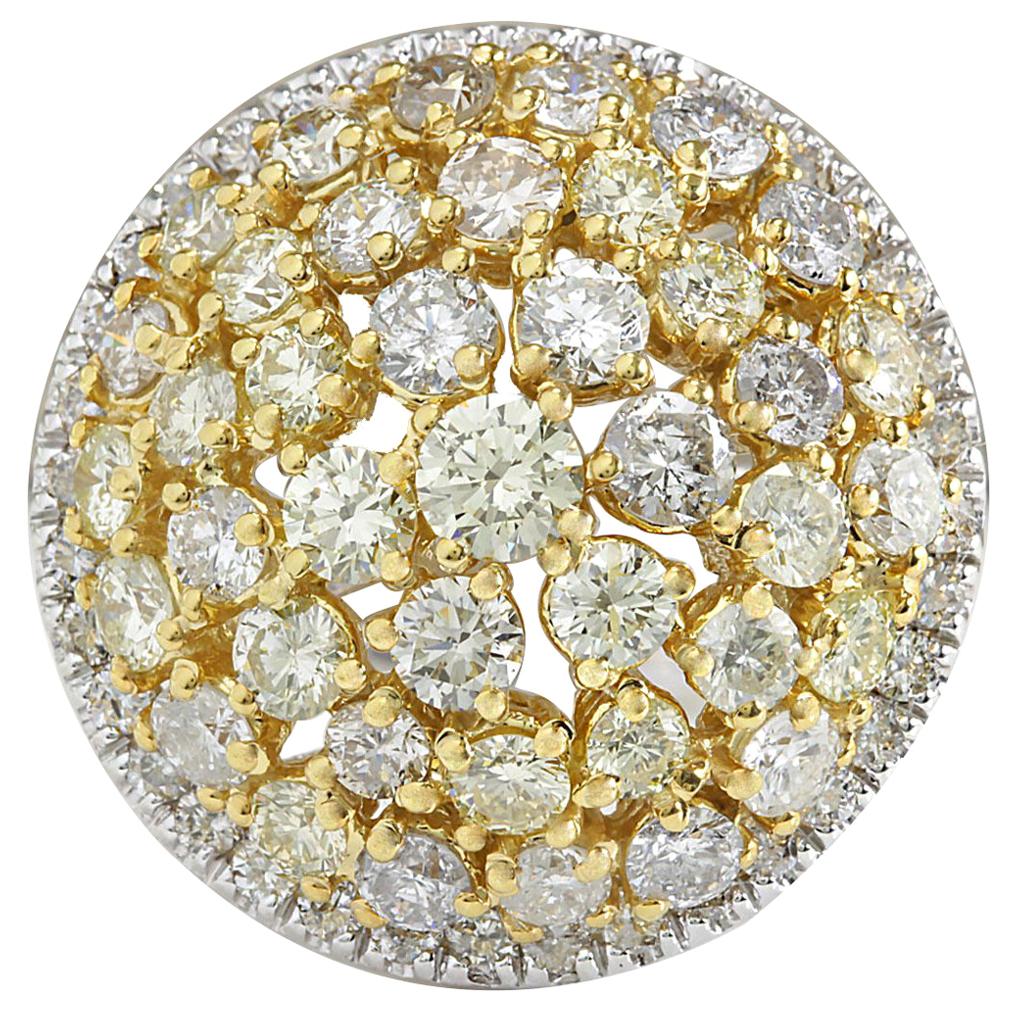7.12 Carat Natural Diamond Ring In 14 Karat White and Yellow Gold For Sale