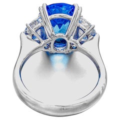 7.12 Carat Unheated Ceylon Sapphire & Diamond Ring