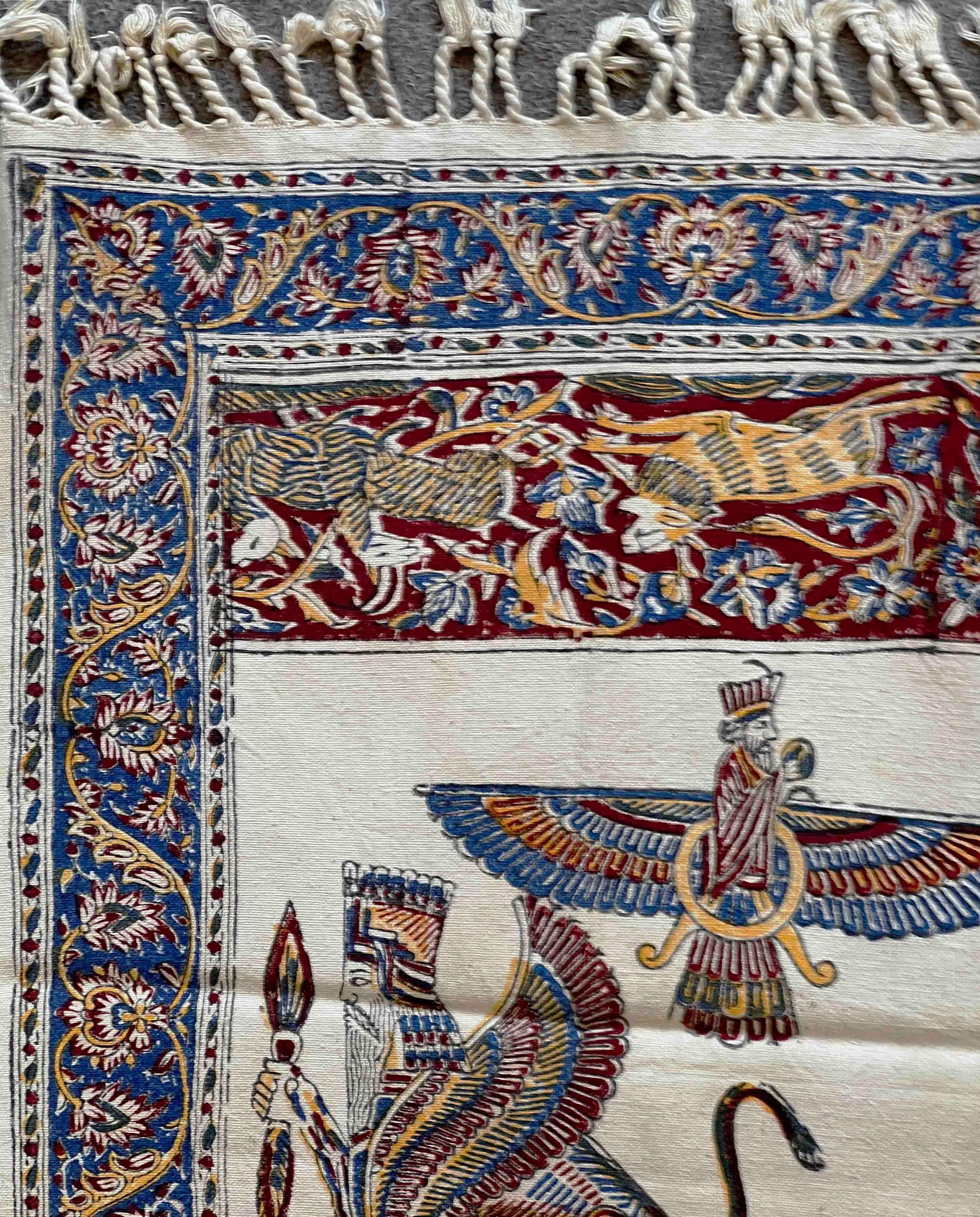 712 -  Orientalisches bedrucktes Textil im Angebot 4