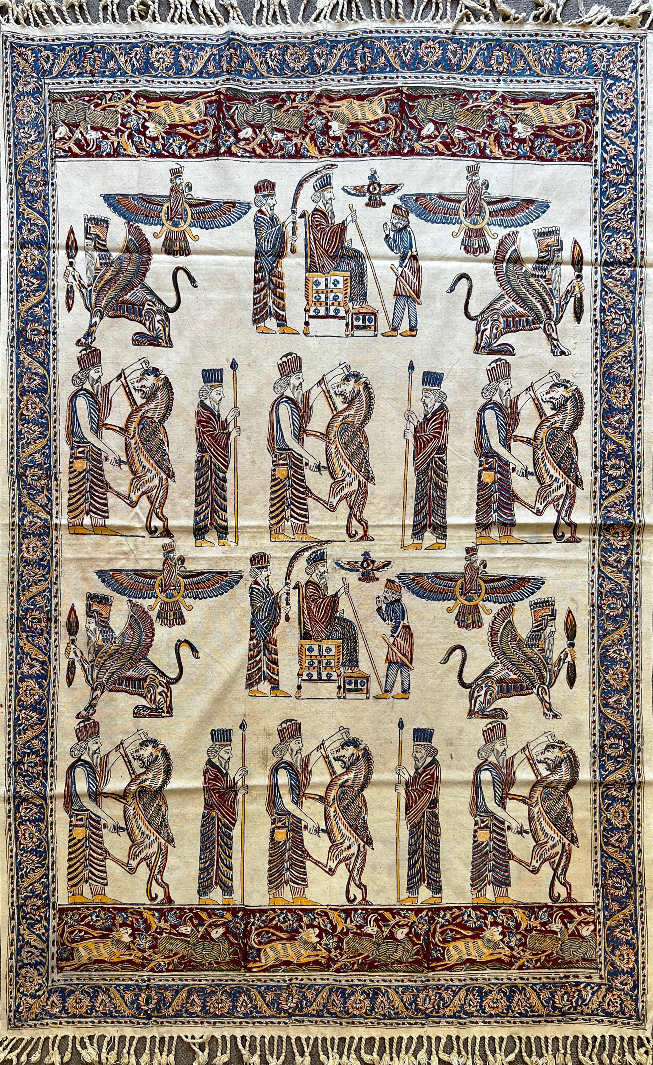 712 -  Orientalisches bedrucktes Textil im Angebot 6