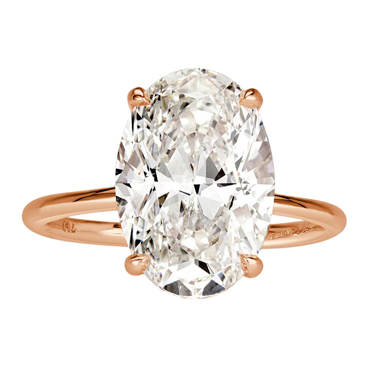 7.12ct Oval Cut Diamond Engagement Ring For Sale