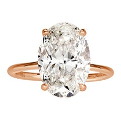 7.12ct Oval Cut Diamond Engagement Ring