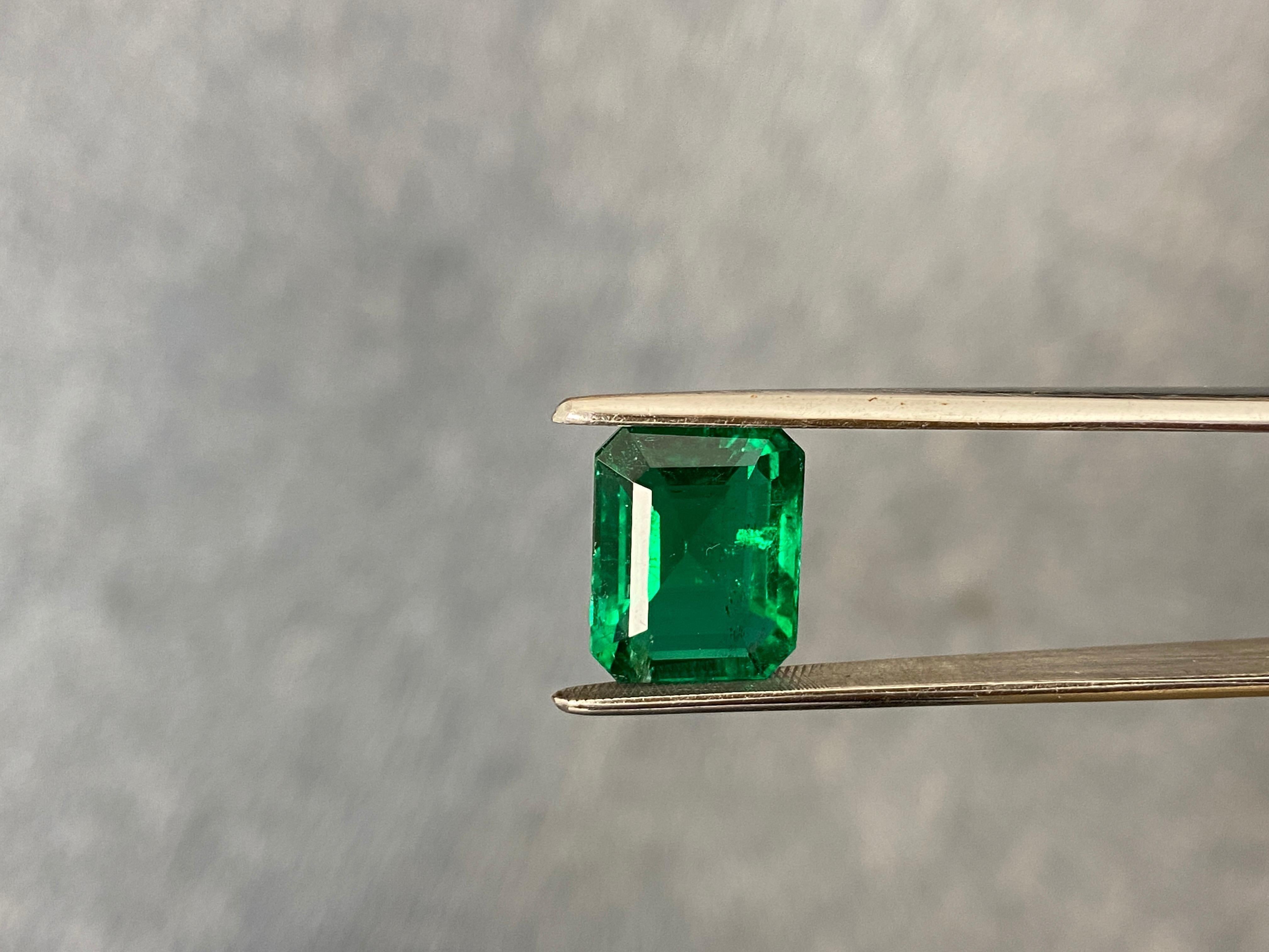Contemporary 7.13 Carat GRS Certified Octagonal-Cut No Oil Emerald
