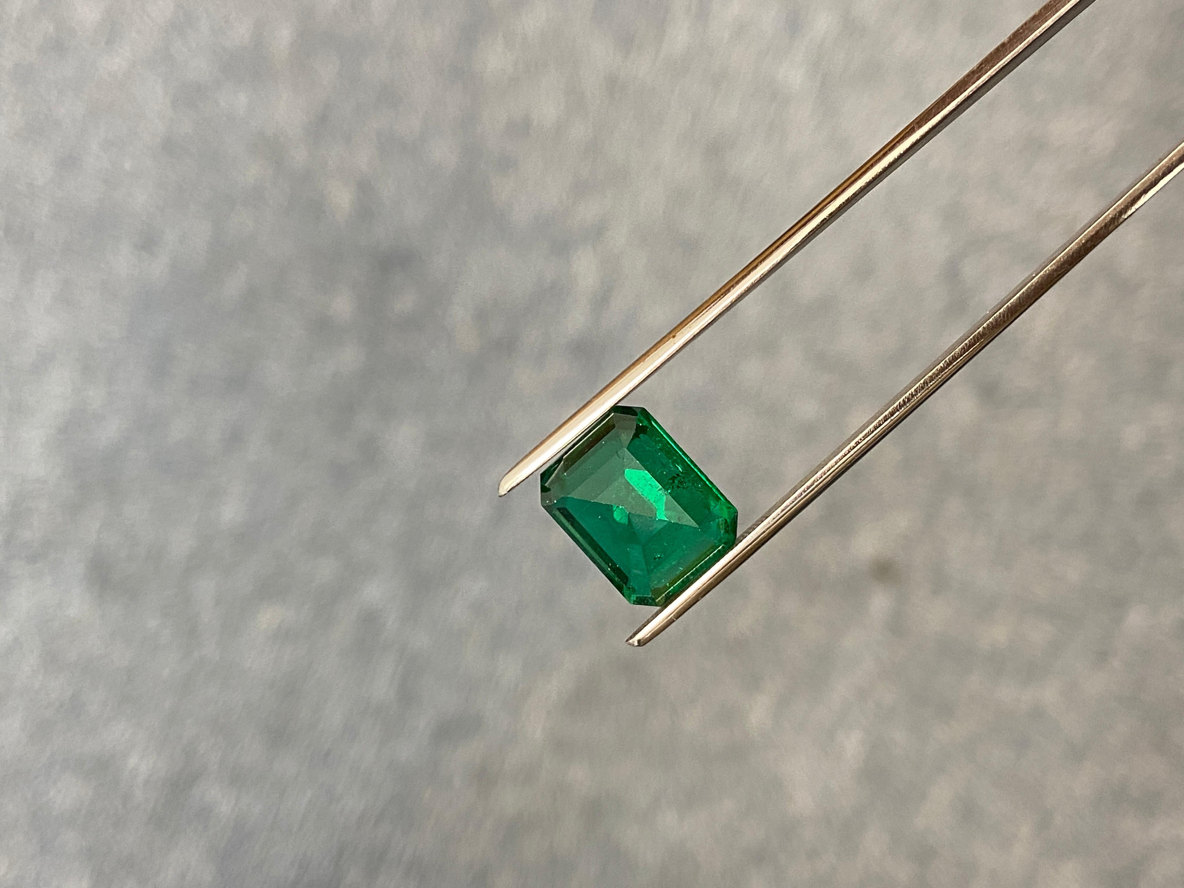 Emerald Cut 7.13 Carat GRS Certified Octagonal-Cut No Oil Emerald