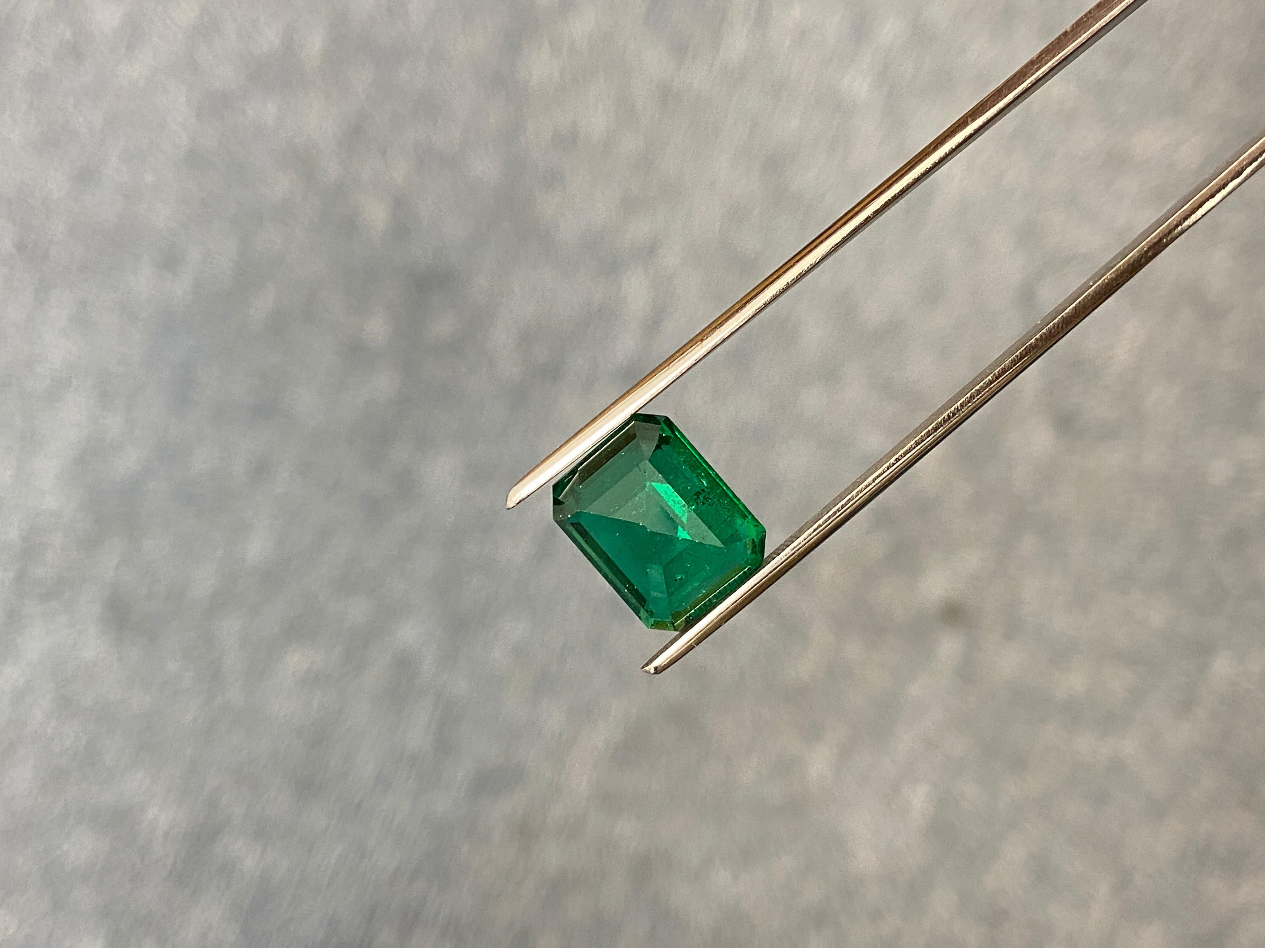 7.13 Carat GRS Certified Octagonal-Cut No Oil Emerald In New Condition In Hong Kong, HK