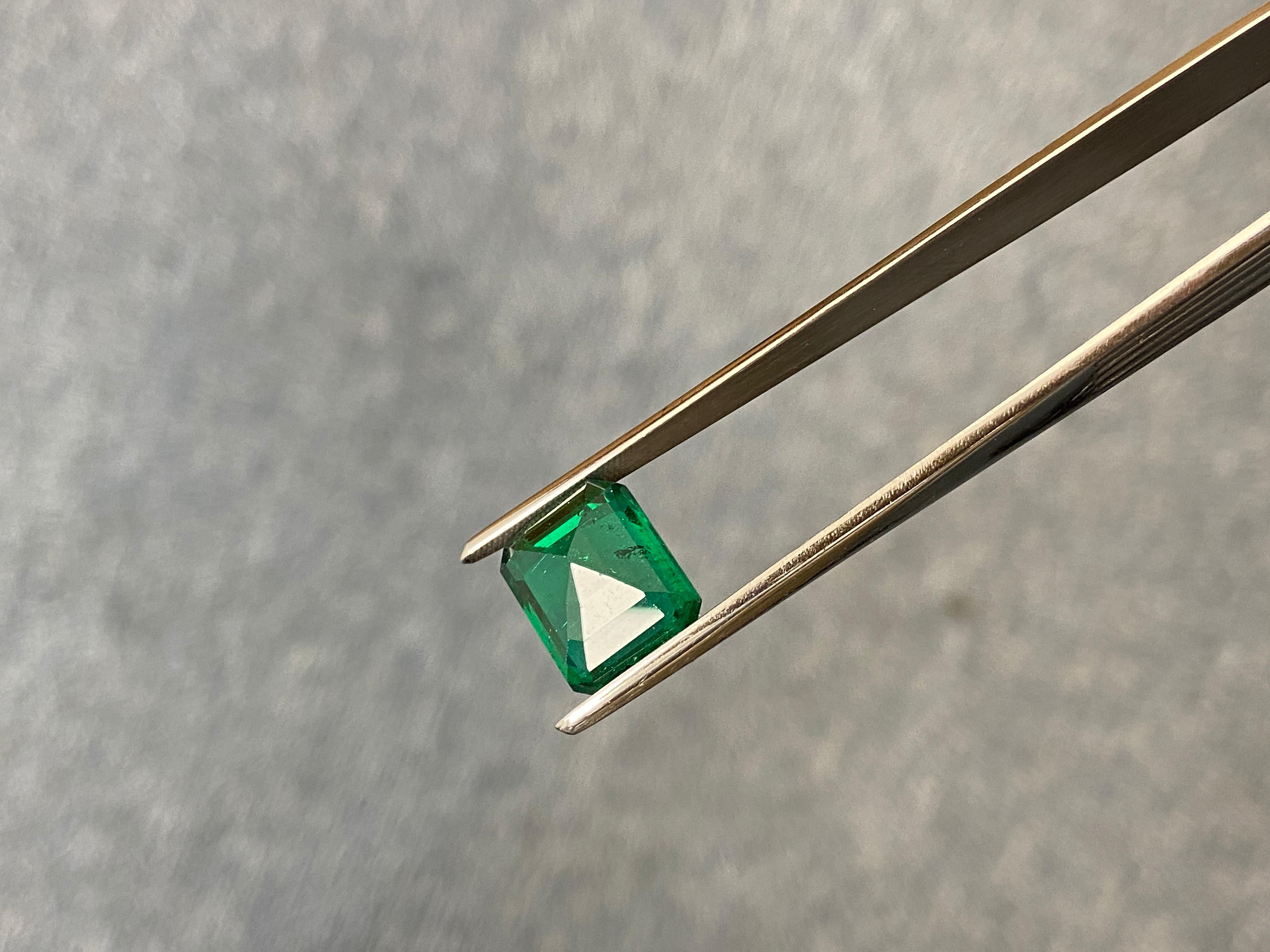 Women's or Men's 7.13 Carat GRS Certified Octagonal-Cut No Oil Emerald