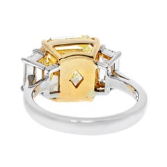 7.13 Carat Radiant Cut VVS2 GIA Three Stone Diamond Engagement Ring