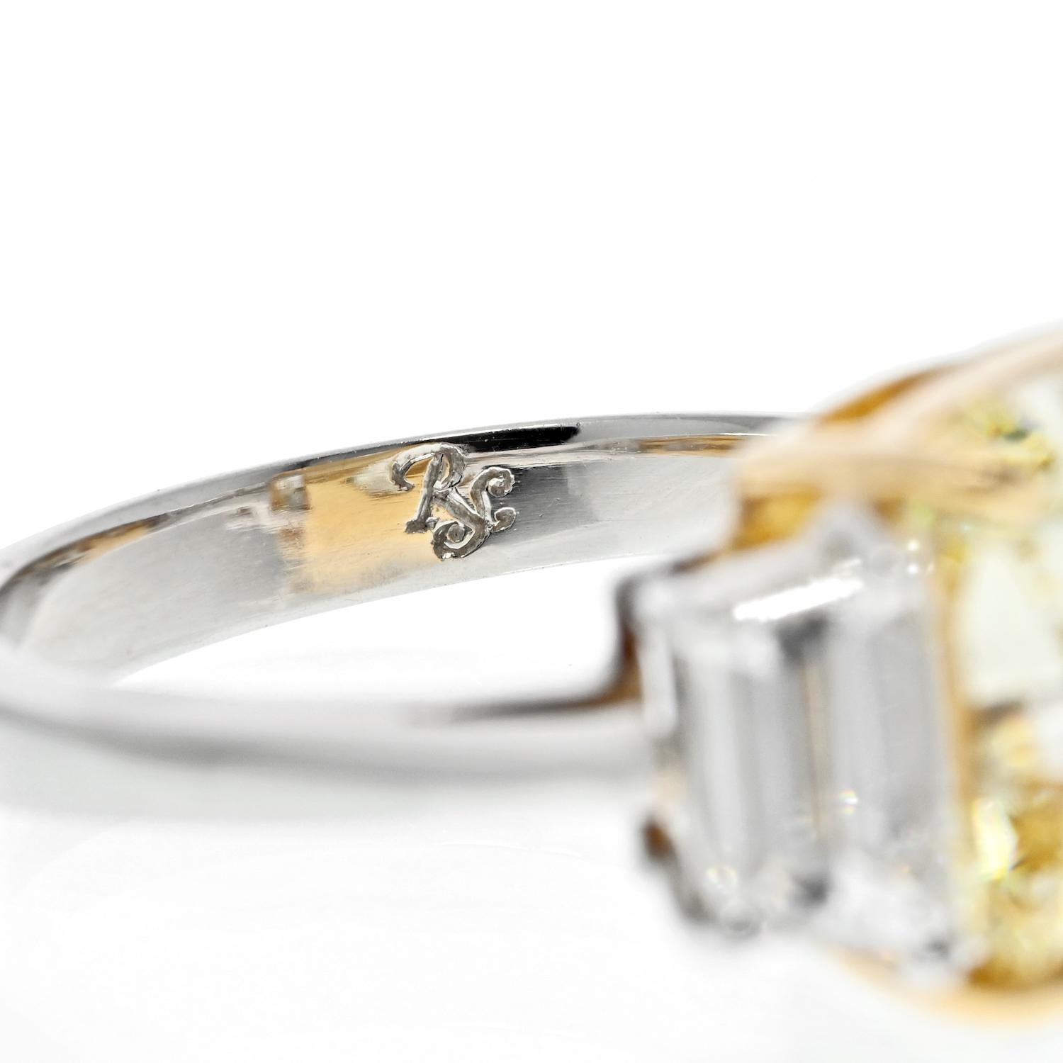 Women's 7.13 Carat Radiant Cut VVS2 GIA Three Stone Diamond Engagement Ring For Sale