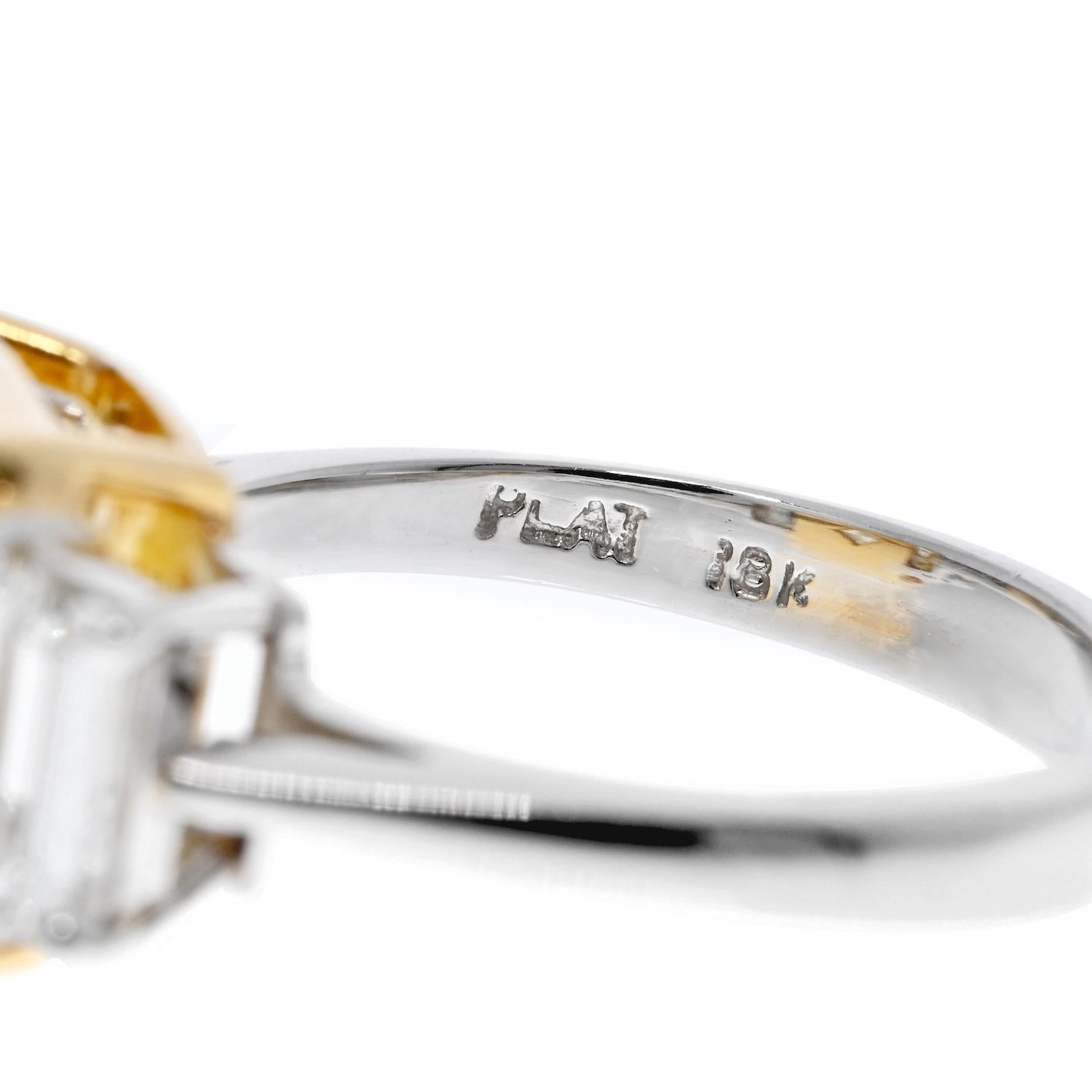 7.13 Carat Radiant Cut VVS2 GIA Three Stone Diamond Engagement Ring For Sale 1
