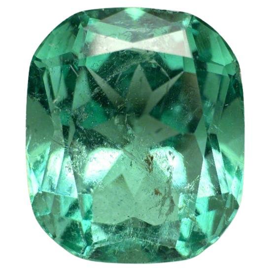 7.13 Carat Vivacious Bluish Green Colombian Emerald - Chivor Cushion Cut Gem