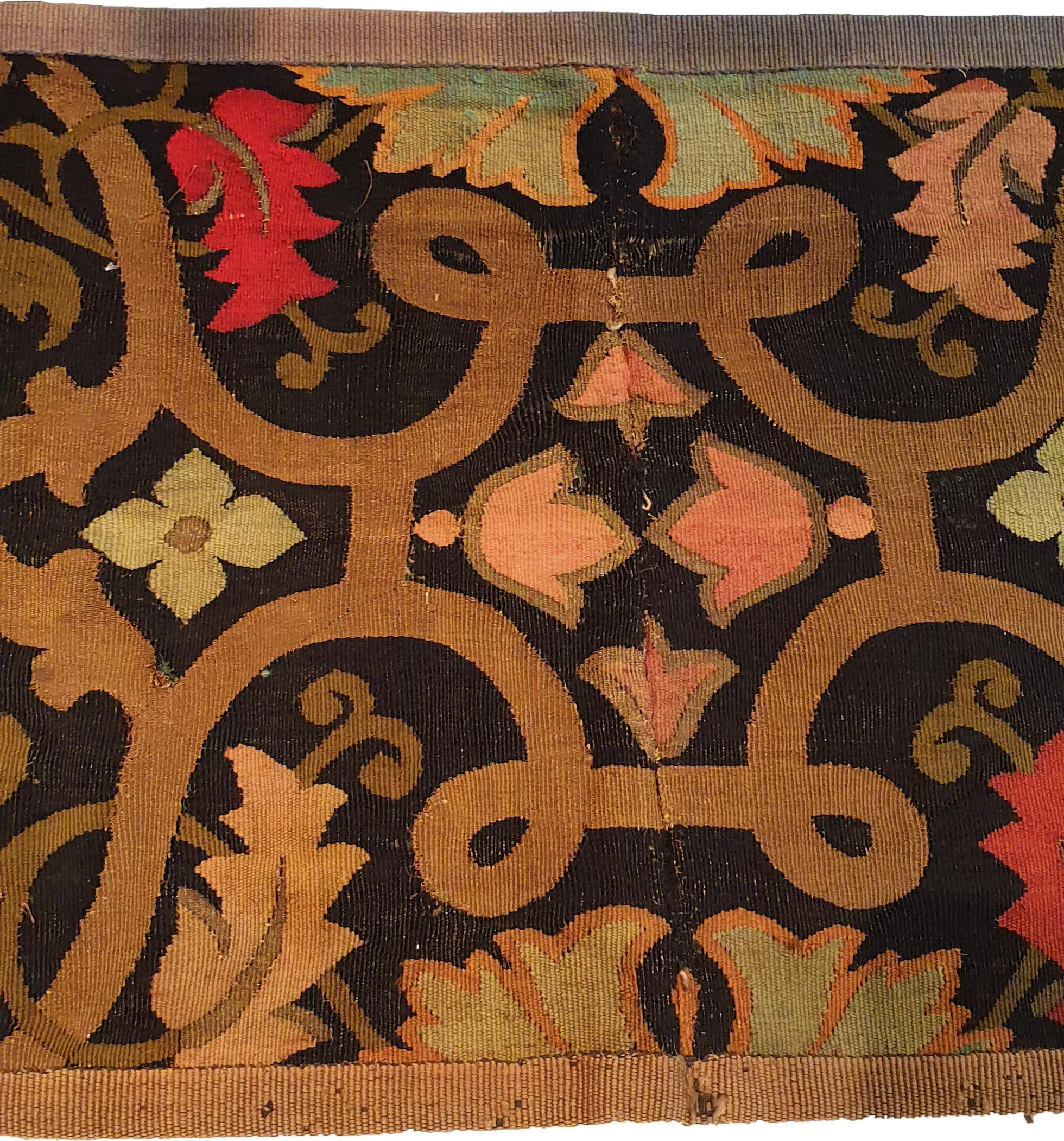 713 - pieces of Aubusson wool and metal rugs.
