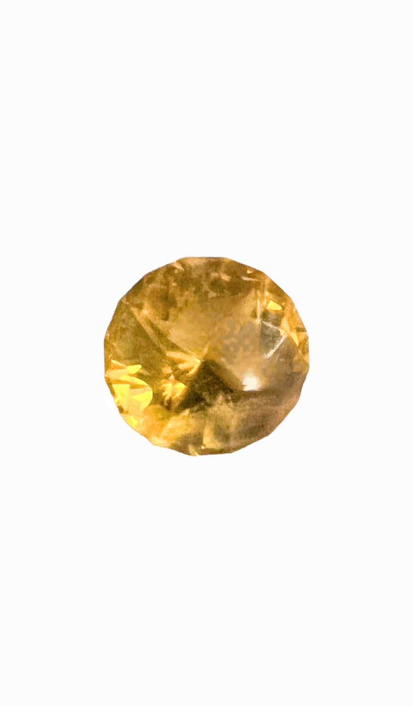 Women's or Men's 7.13ct Round Cut Natural Citrine Loose Gemstone  For Sale