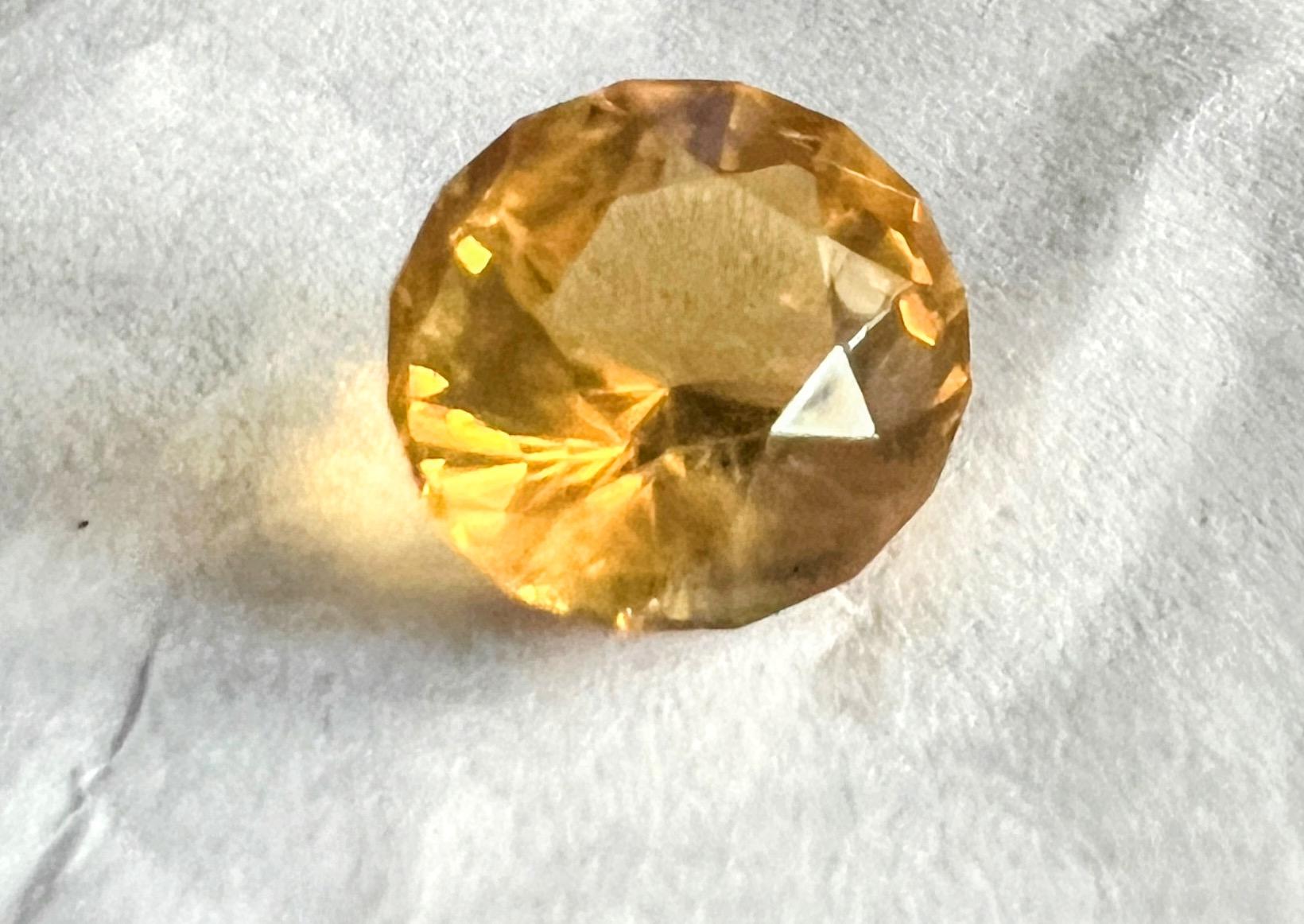 7.13ct Round Cut Natural Citrine Loose Gemstone  For Sale 1