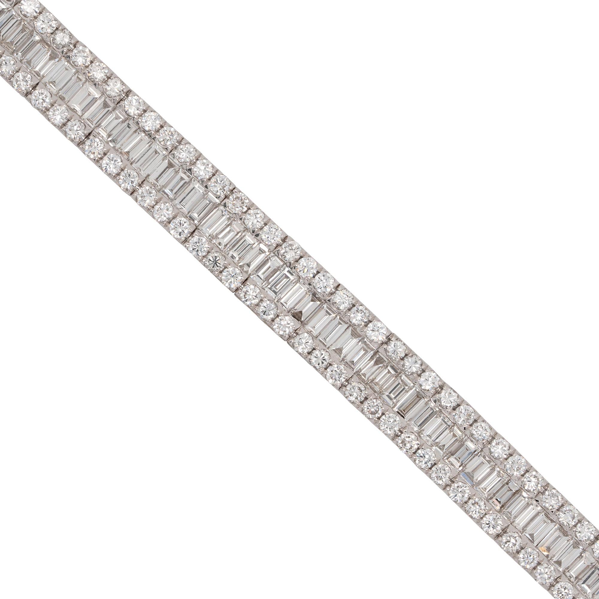 Women's 7.14 Carat Diamond Bracelet 18 Karat in Stock For Sale