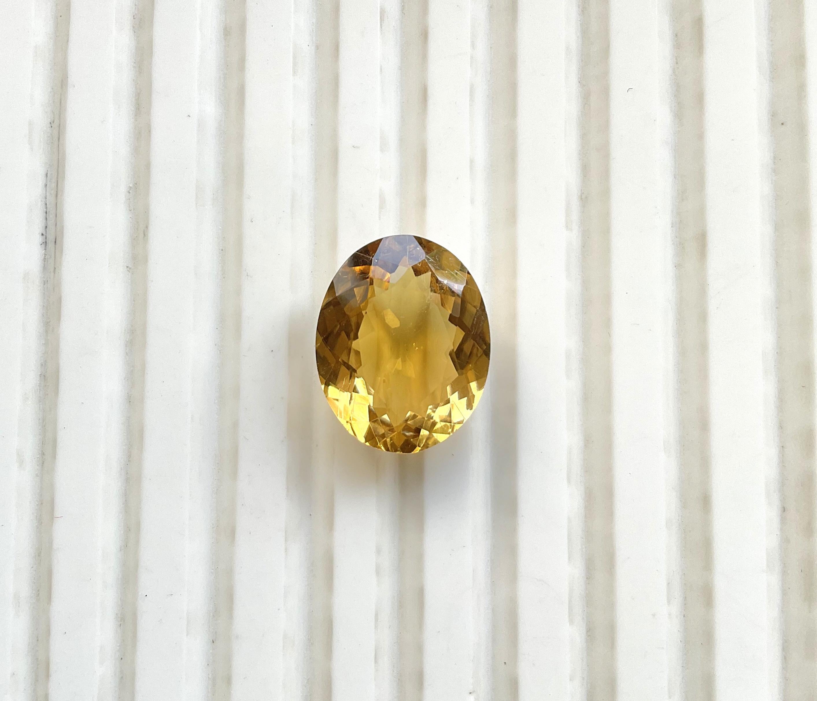 Oval Cut 7.14 Carats Orange Tourmaline Oval Faceted Cutstone For Jewelry Natural Gemstone For Sale