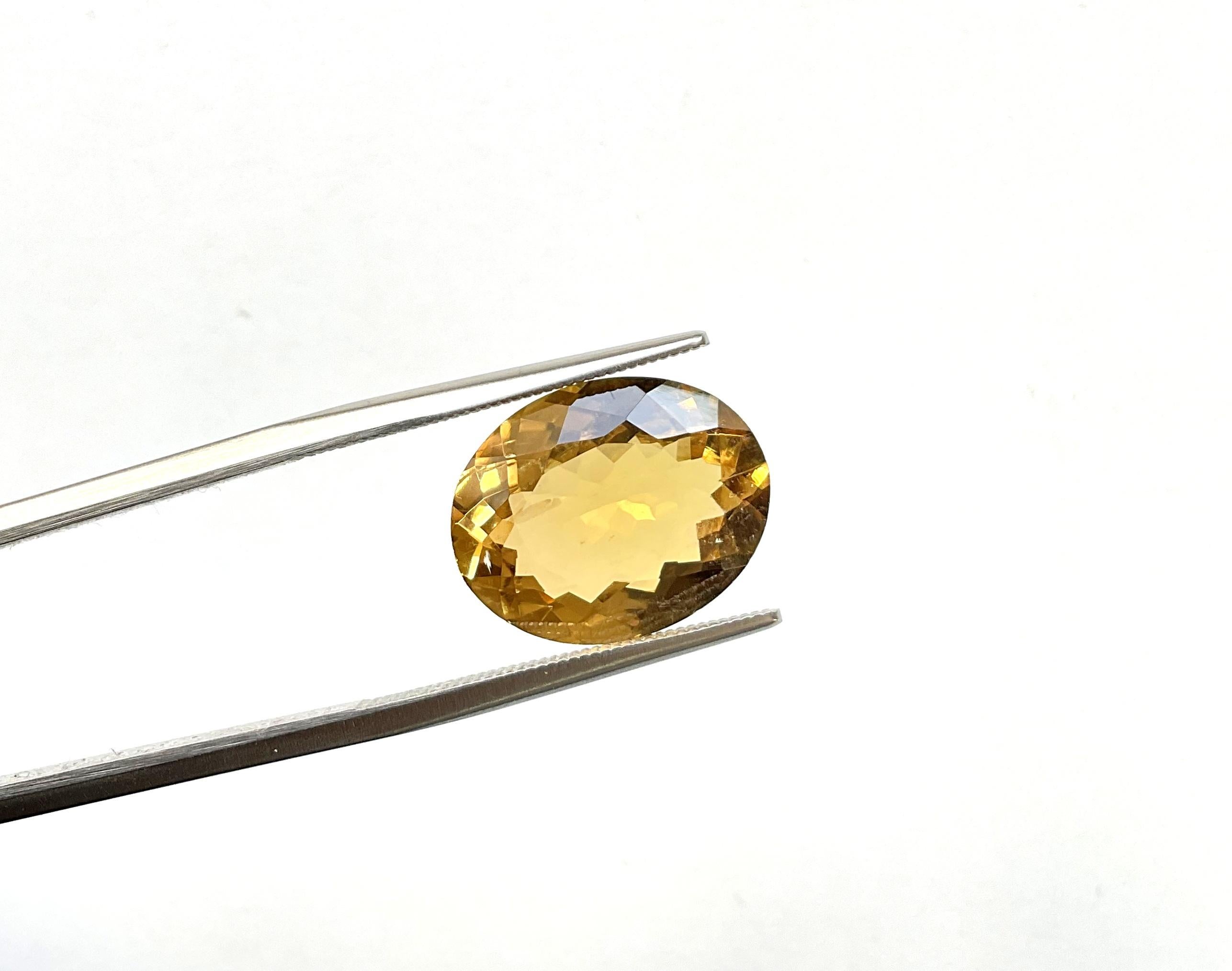 7.14 Carats Orange Tourmaline Oval Faceted Cutstone For Jewelry Natural Gemstone For Sale 2