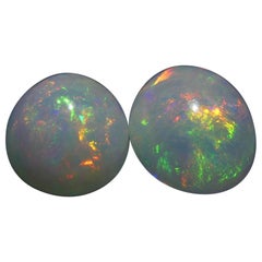 7.14ct Oval Cabochon Crystal Opal Pair