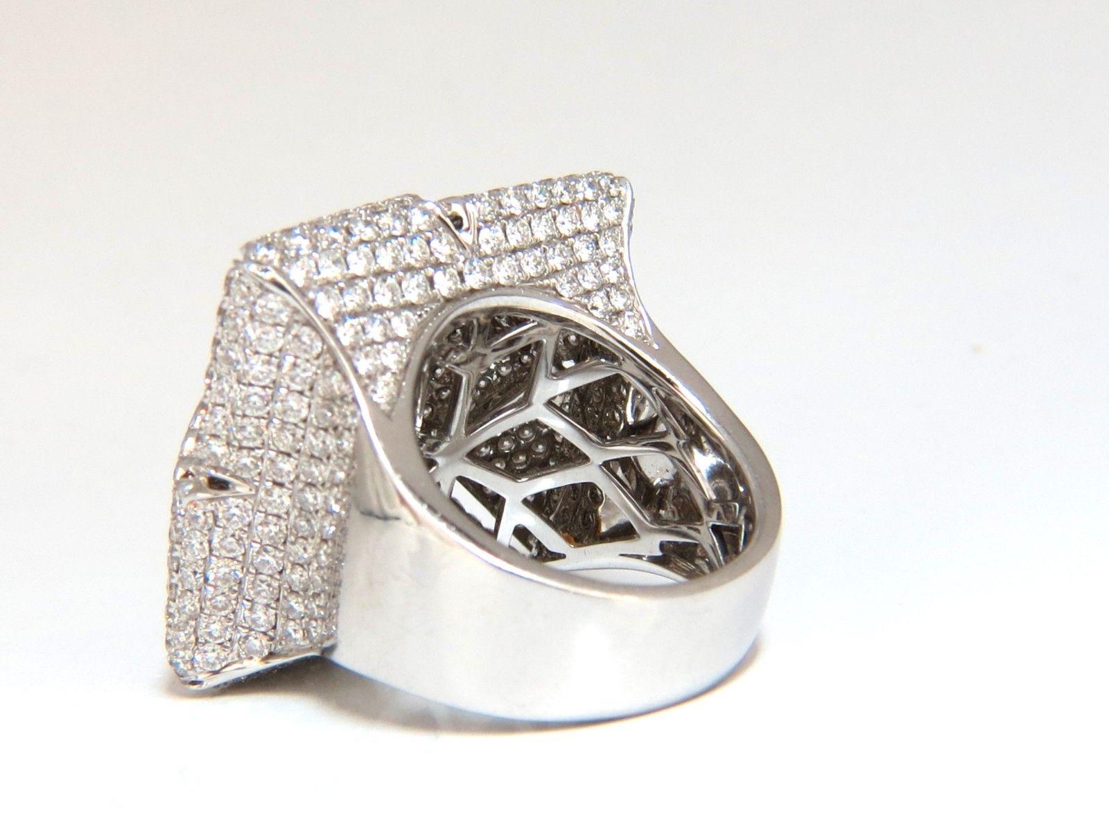 7.15 Carat 3D Unisex Cross Weave Dome Diamond Ring 18 Karat In New Condition For Sale In New York, NY
