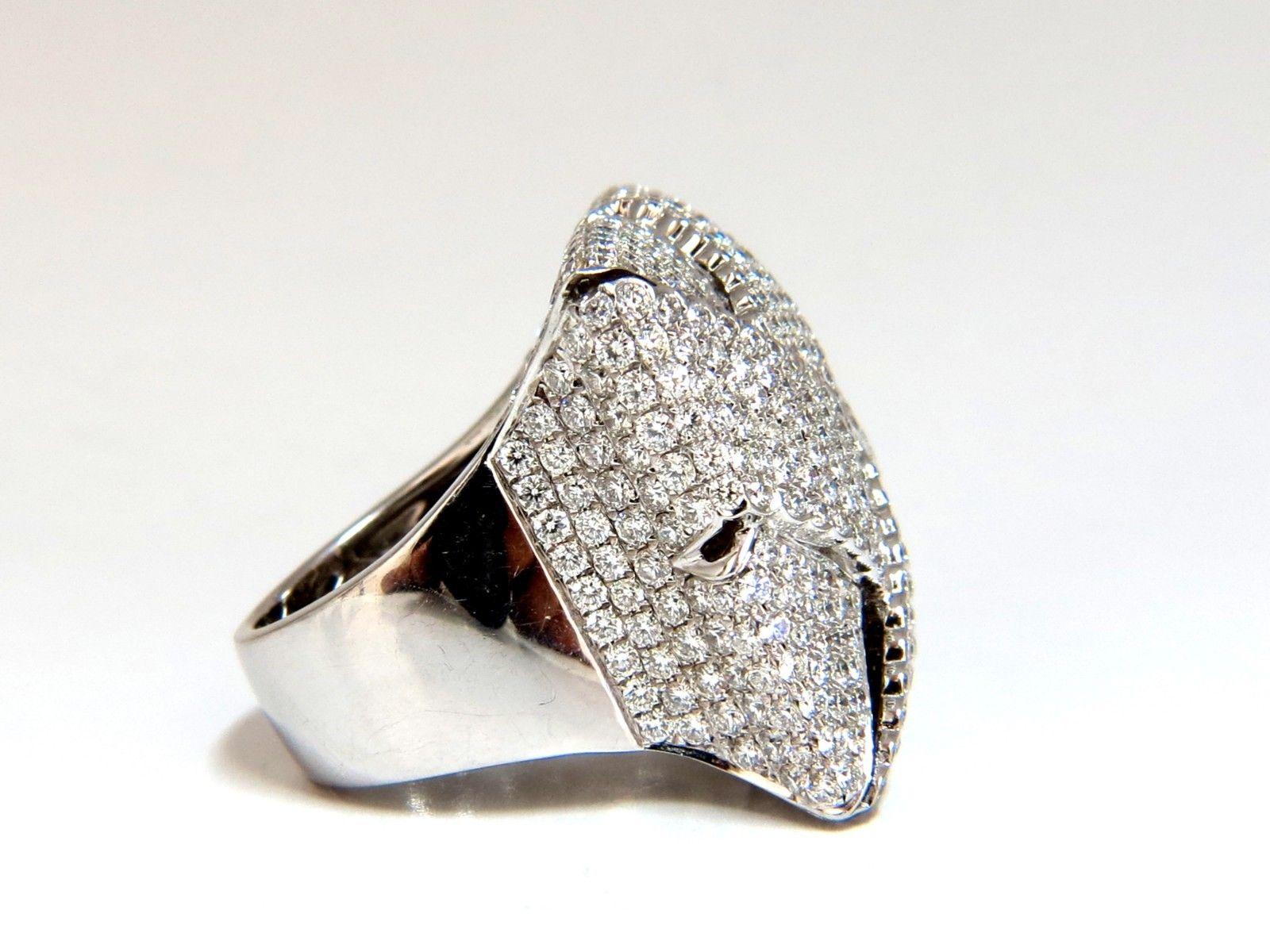 7.15 Carat 3D Unisex Cross Weave Dome Diamond Ring 18 Karat For Sale 1