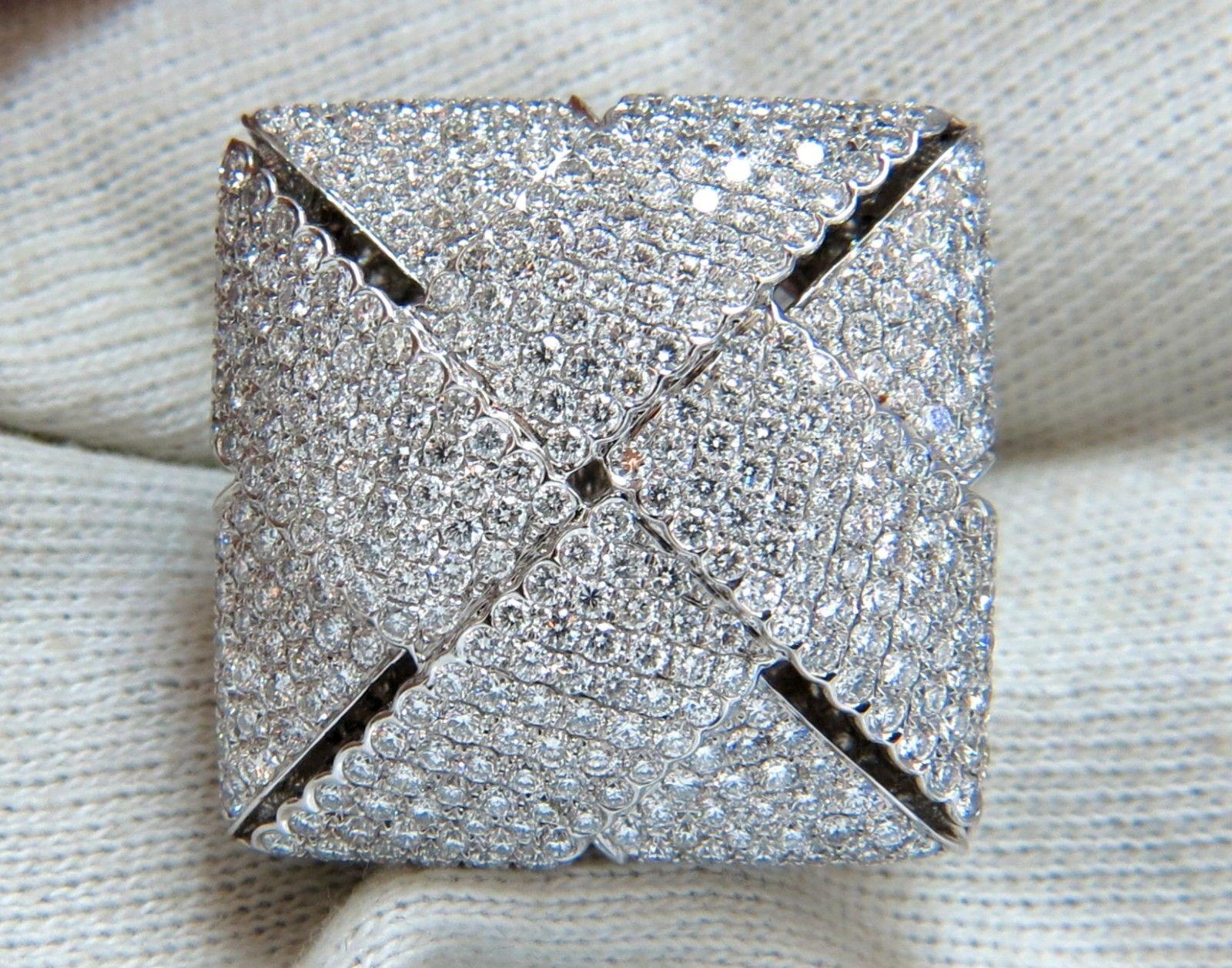 7.15 Carat 3D Unisex Cross Weave Dome Diamond Ring 18 Karat For Sale 2