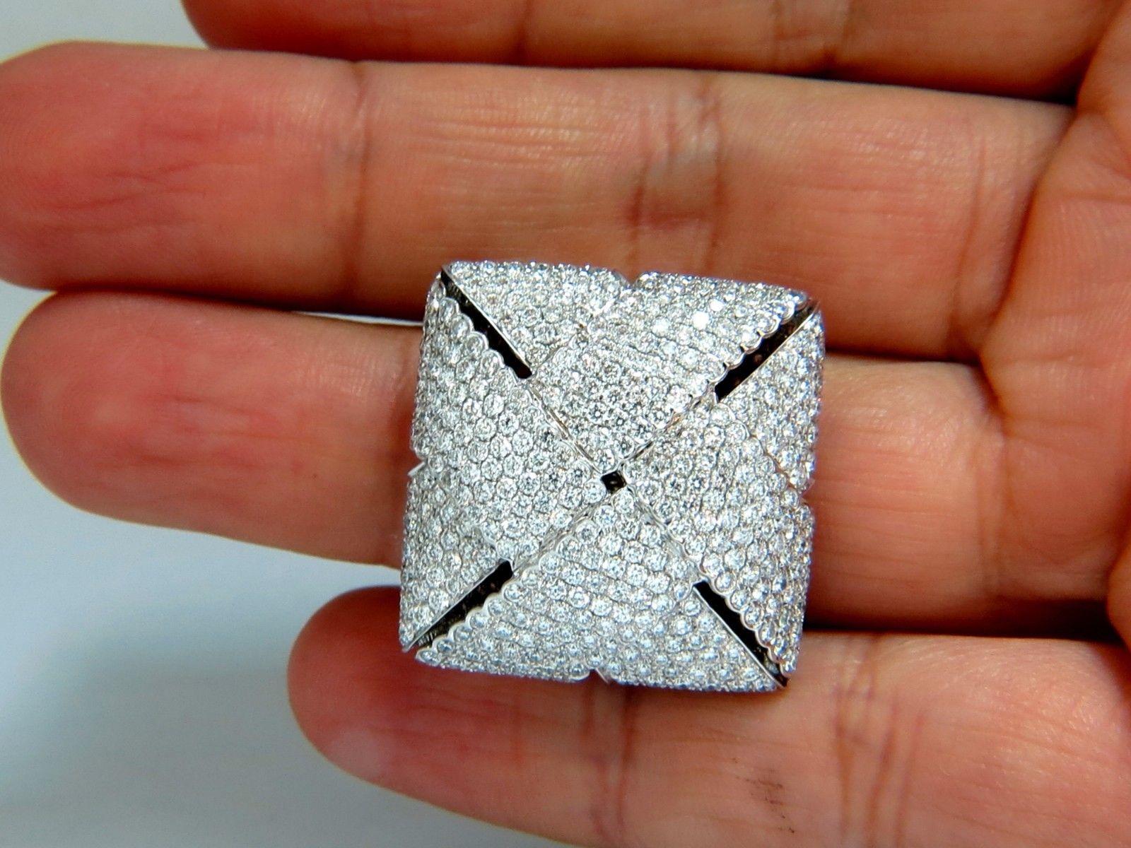7,15 Karat 3D Unisex Kreuzgewebe Kuppel Diamantring 18 Karat im Angebot 3