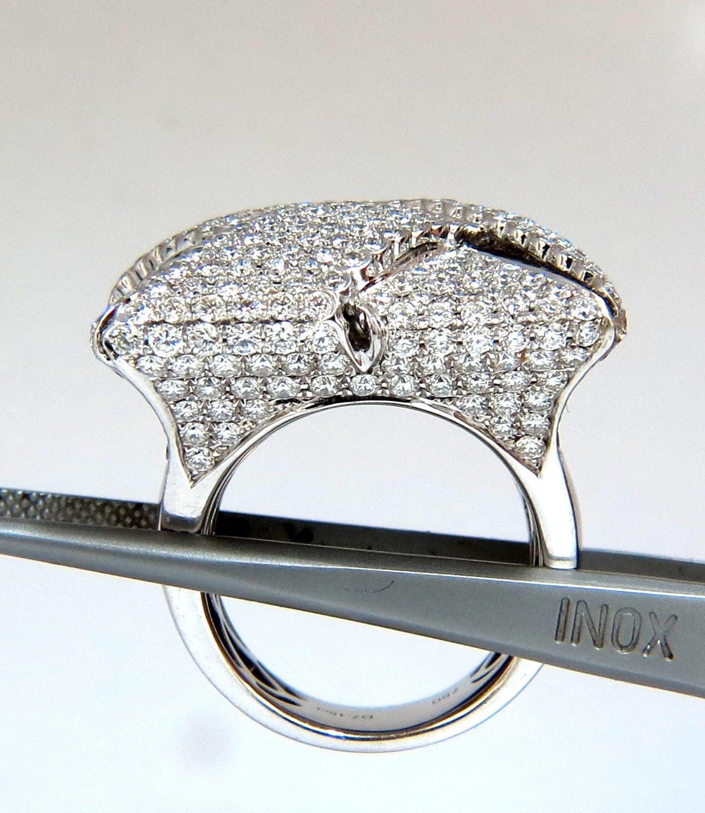 7.15 Carat 3D Unisex Cross Weave Dome Diamond Ring 18 Karat For Sale 4