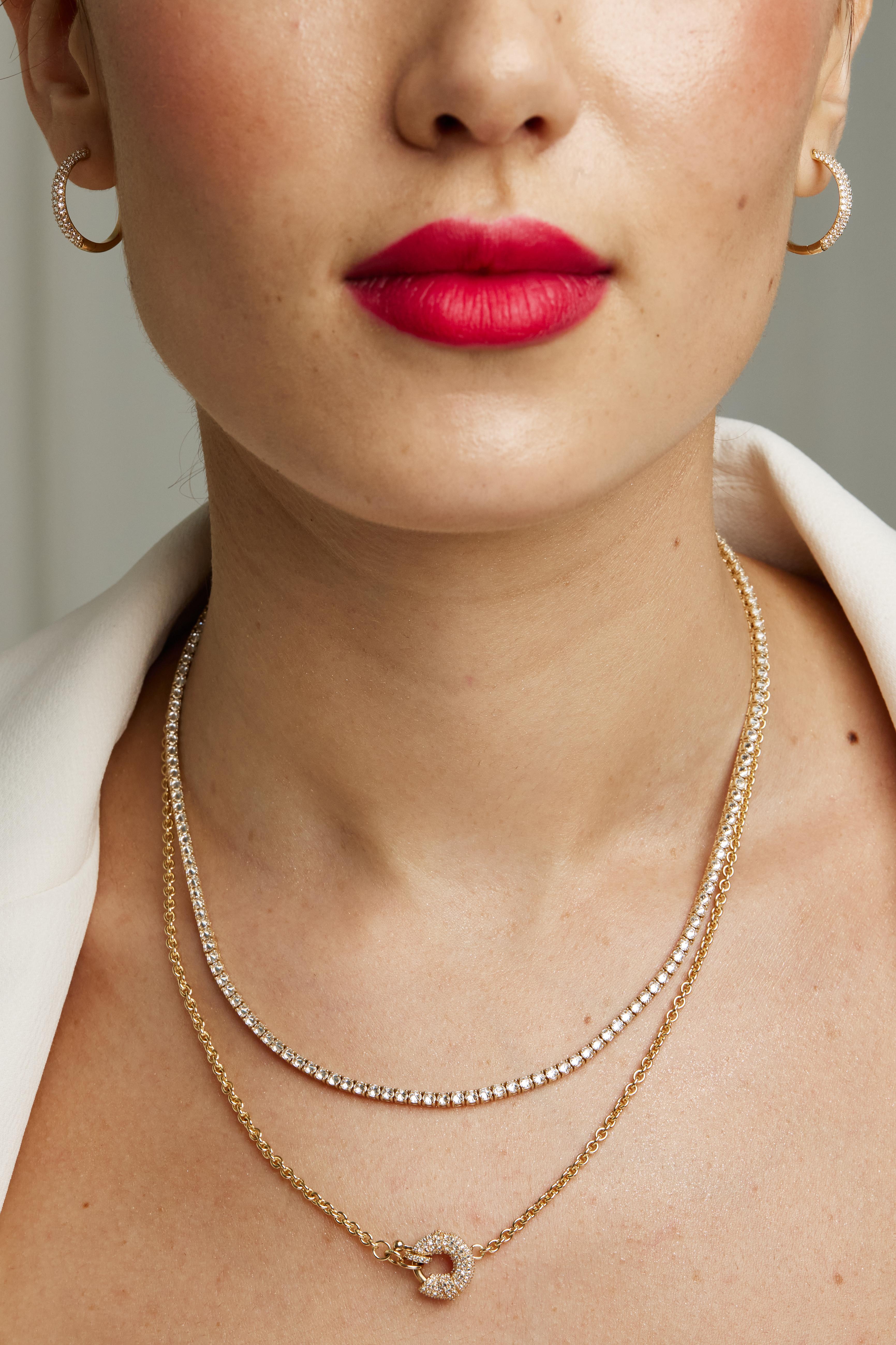 Brilliant Cut 7.15 Carat Canadian Diamond Tennis Necklace For Sale