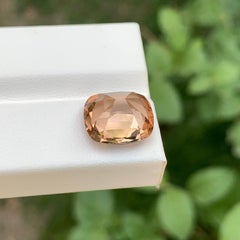 7.15 Carat Loose Peach Tourmaline Stone Cushion Cut Natural African Gemstone