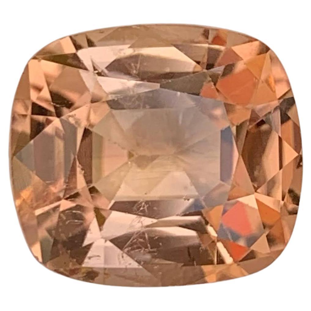 7.15 Carat Loose Peach Tourmaline Stone Cushion Cut Natural African Gemstone