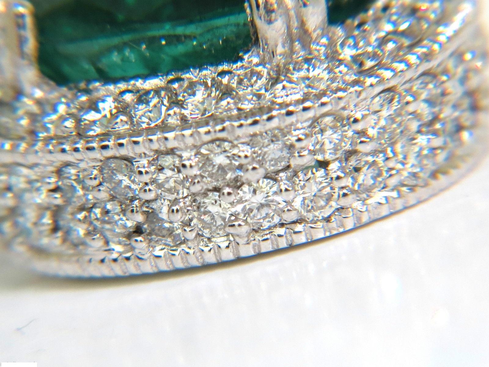 7.15 Carat Natural Emerald Diamond Pendant and Diamond by Yard Chain 4