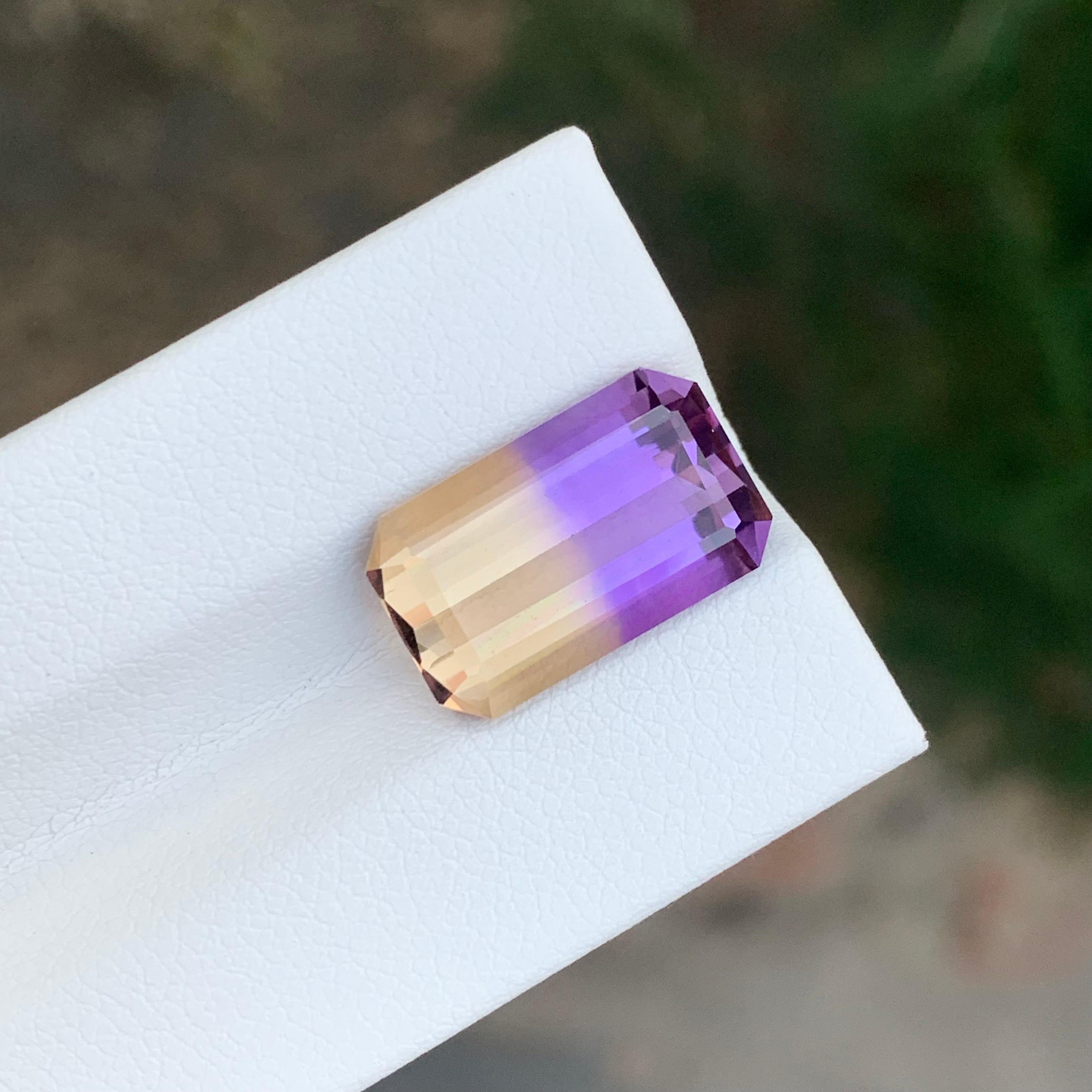 7.15 Karat natürlicher loser Ametrin \ Bolivianit Smaragd Form Edelstein im Angebot 4