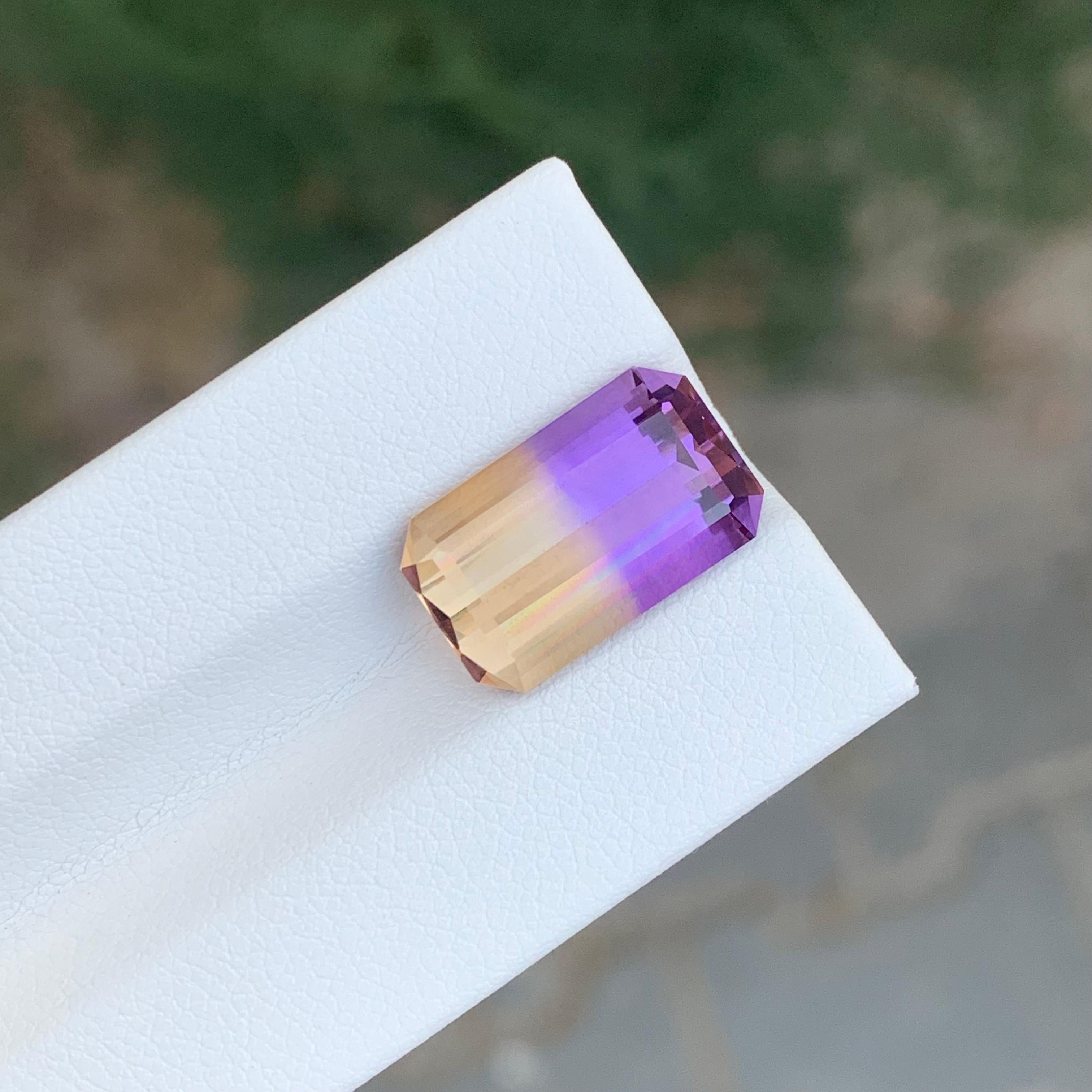 7.15 Karat natürlicher loser Ametrin \ Bolivianit Smaragd Form Edelstein im Angebot 6