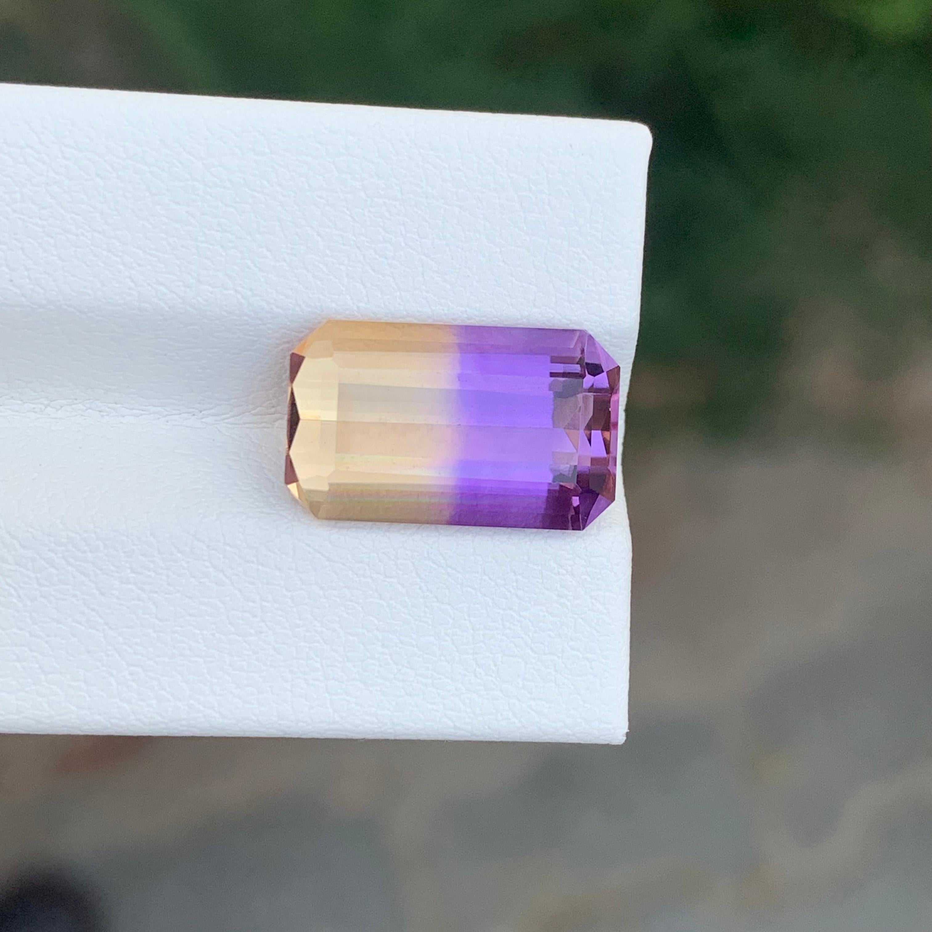 7.15 Karat natürlicher loser Ametrin \ Bolivianit Smaragd Form Edelstein im Angebot 7