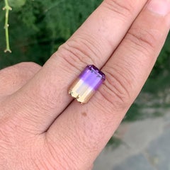 7.15 Carat Natural Loose Ametrine \ Bolivianite Emerald Shape Gemstone
