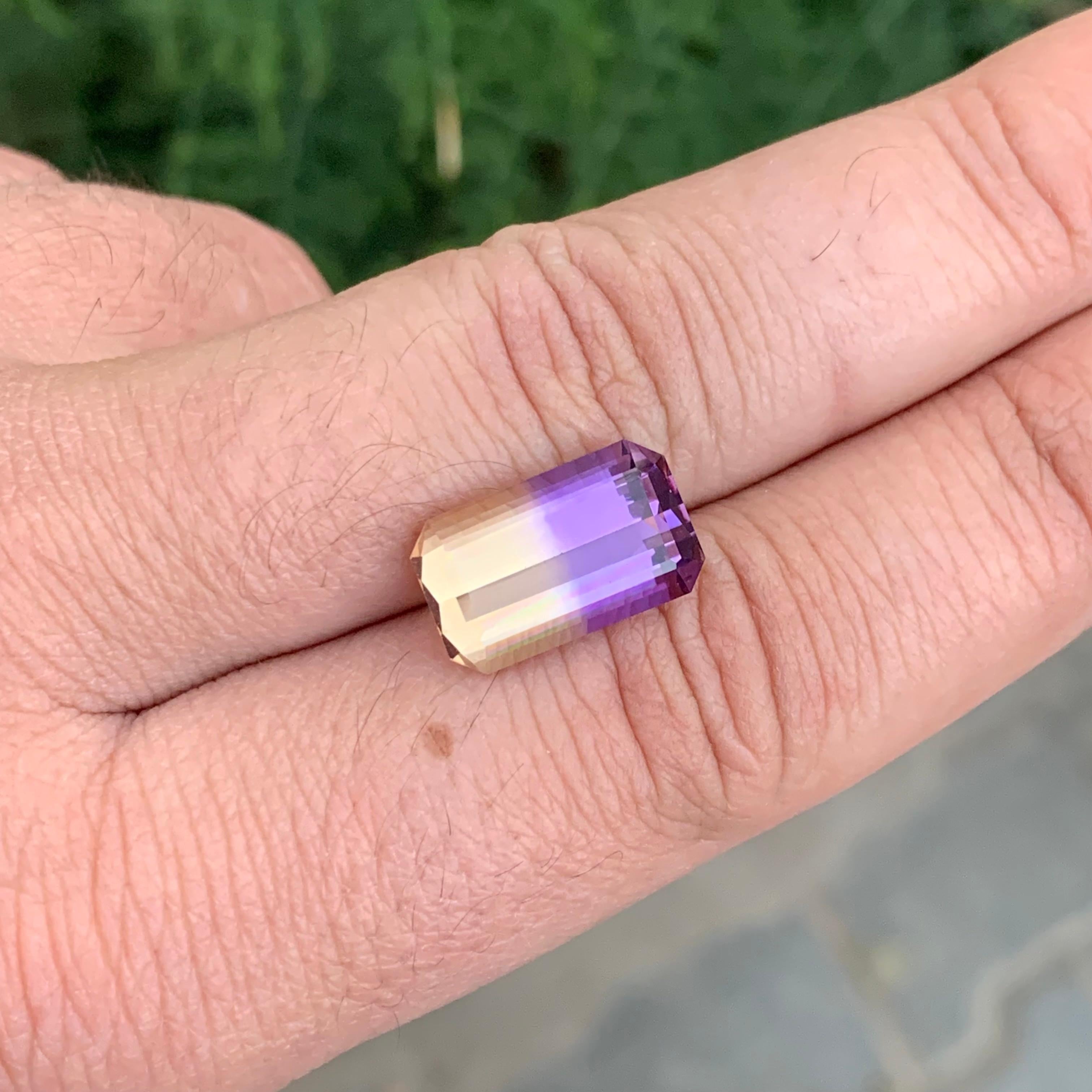 7.15 Karat natürlicher loser Ametrin \ Bolivianit Smaragd Form Edelstein (Smaragdschliff) im Angebot