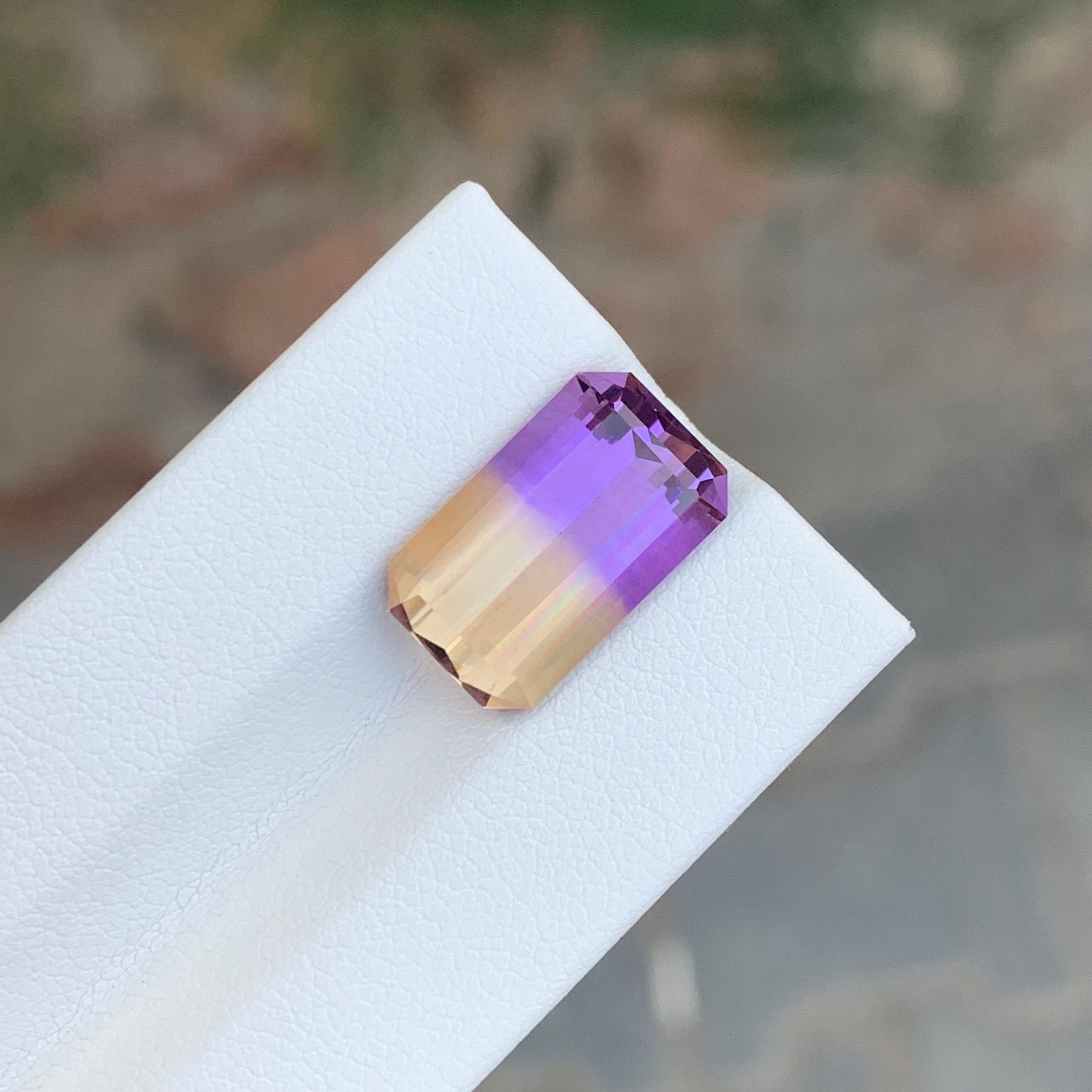 7.15 Karat natürlicher loser Ametrin \ Bolivianit Smaragd Form Edelstein im Angebot 1